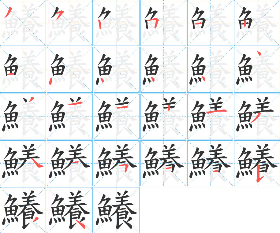 鱶字筆畫(huà)寫(xiě)法